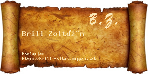 Brill Zoltán névjegykártya
