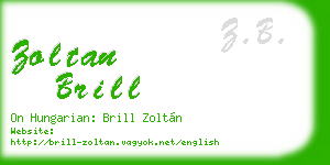 zoltan brill business card