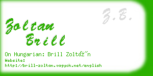 zoltan brill business card